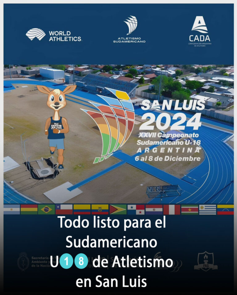 Todo listo para el Sudamericano U18 de Atletismo en San Luis