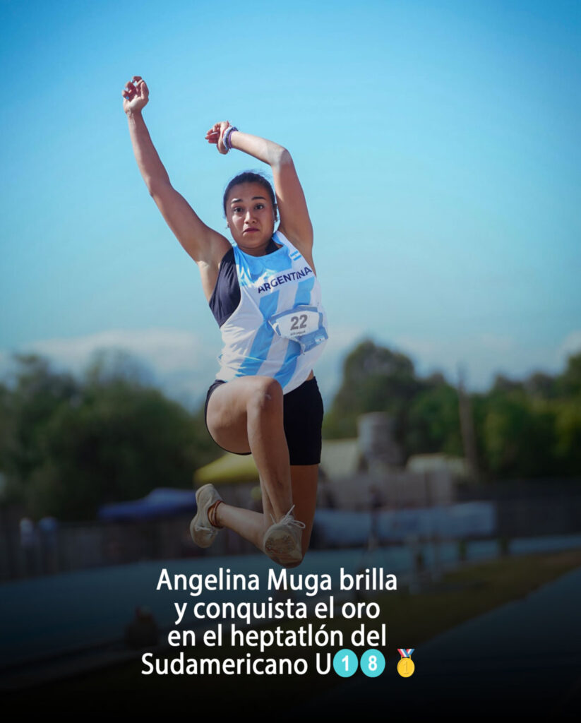 Angelina Muga brilla y conquista el oro en el heptatlón del Sudamericano U18