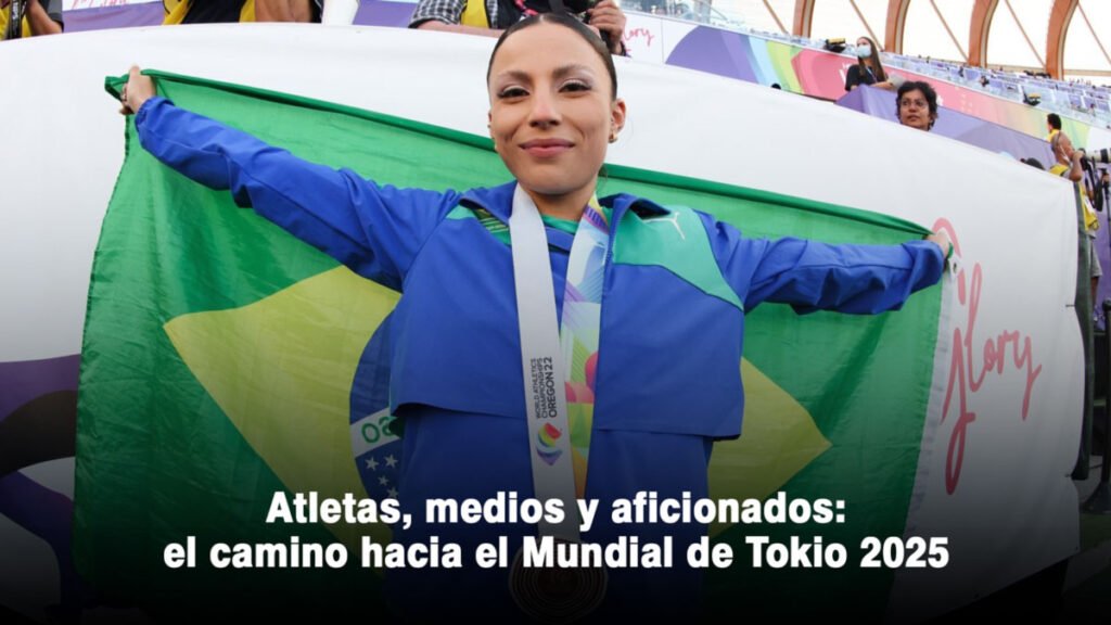 Atletas, medios y aficionados: el camino hacia el Mundial de Tokio 2025 1 Letícia Oro Mello, medallista de bronce en el Mundial de Oregón (Foto: Carol Coelho/CBAt)