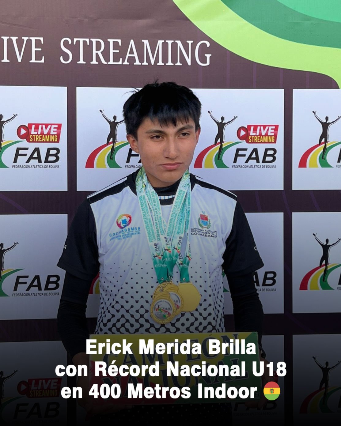 Erick Merida rompe récord nacional U18 en 400 metros