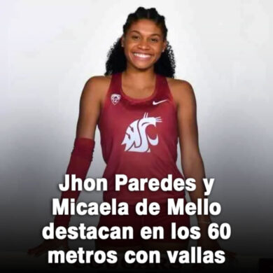 Jhon Paredes y Micaela de Mello destacan en los 60 metros con vallas