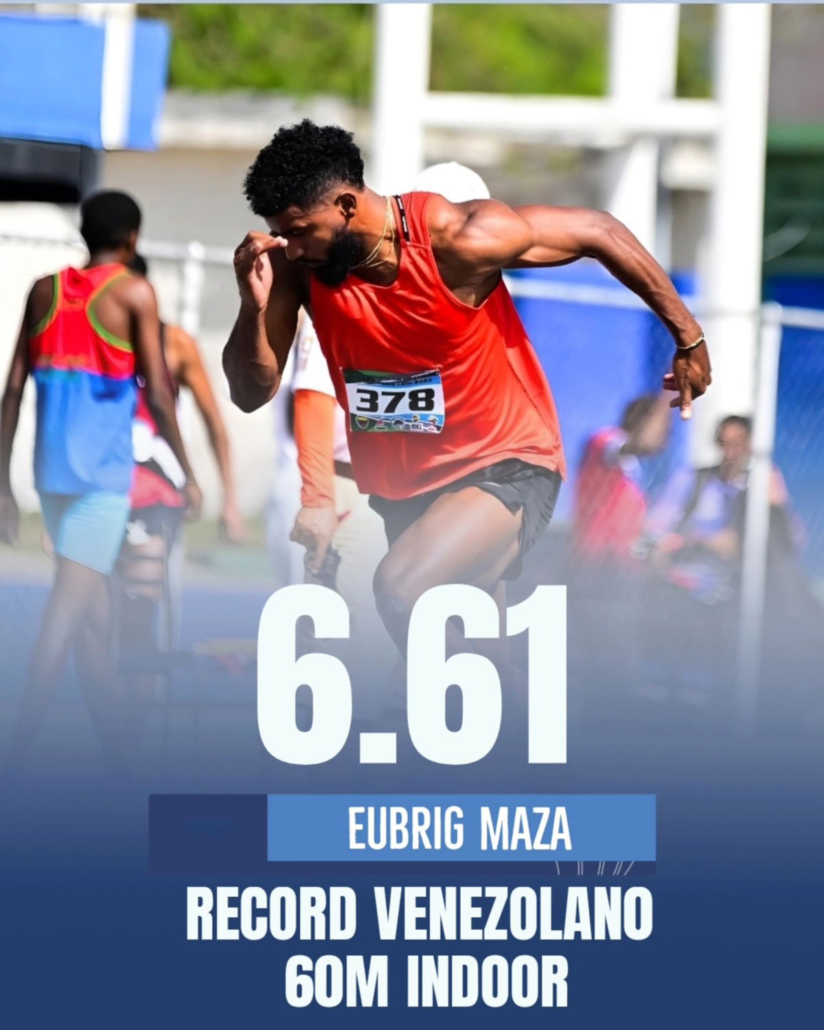 Eubrig Maza rompe récord venezolano en 60m indoor (6.61)