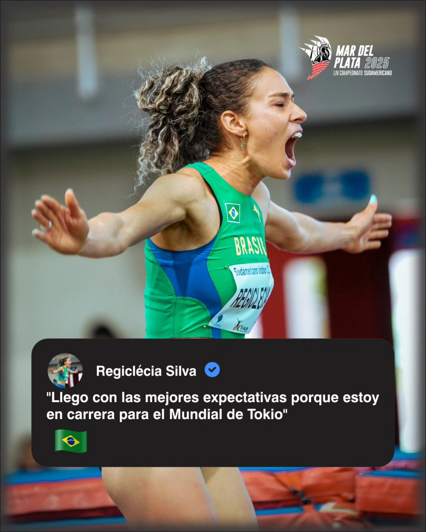 Regiclécia Silva llega motivada al Sudamericano de Mar del Plata 2025