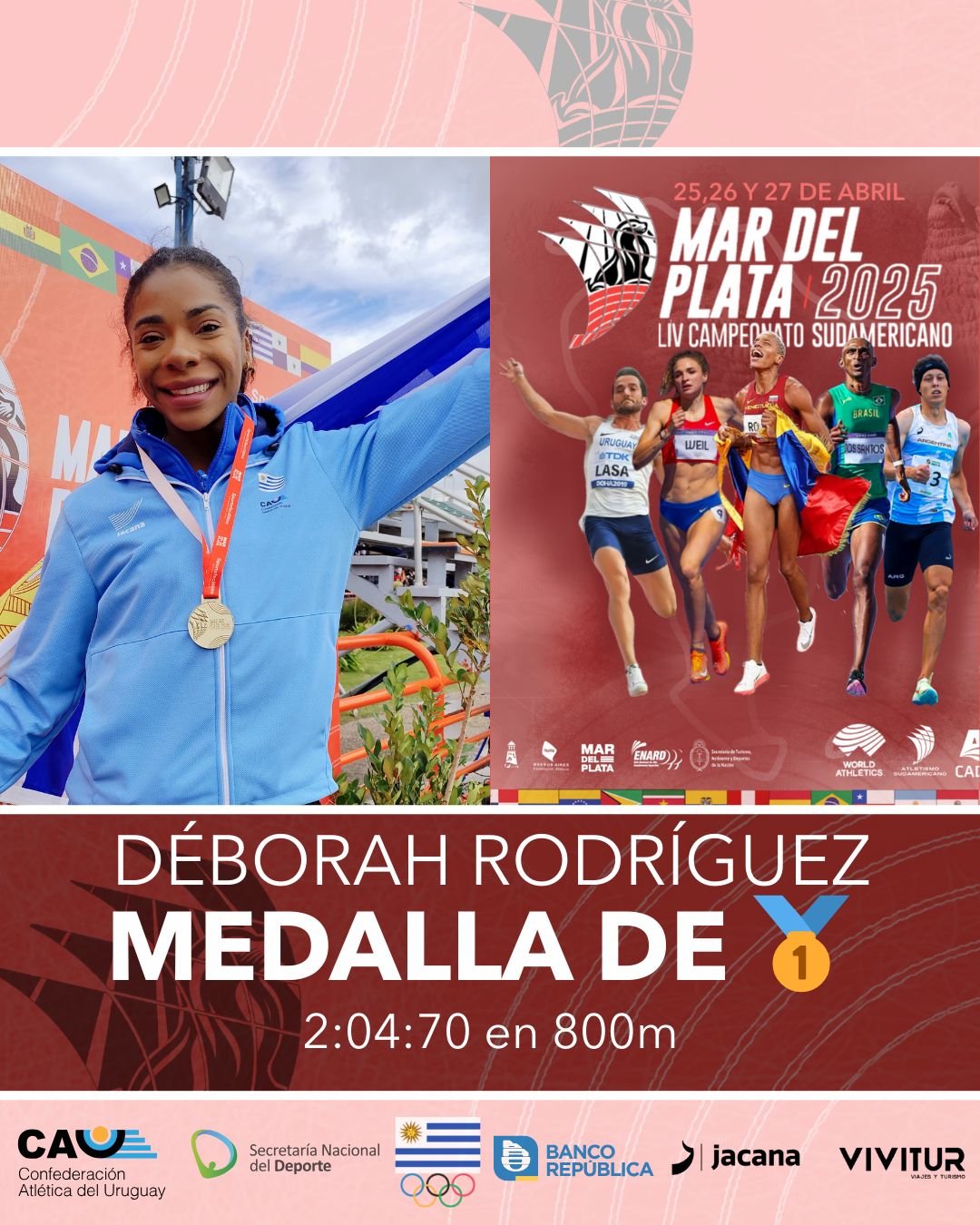Déborah Rodríguez vuelve a conquistar el oro en los 800 metros