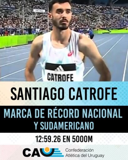 Histórico: Santiago Catrofe rompe la barrera de los 13 minutos en 5.000 metros