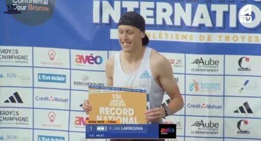 Récord argentino de 400 metros: Elián Larregina deslumbró con 44.67 en Francia