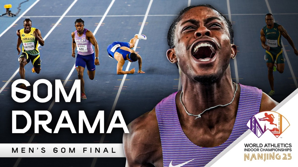 Jeremiah Azou gana el oro en los 60 metros del World Indoor Nanjing 2025 con 6.49