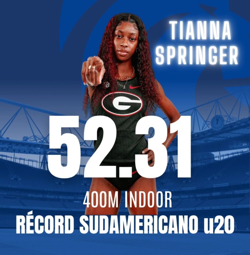 Tianna Springer impone récord sudamericano U20 en 400 metros indoor con 52.31