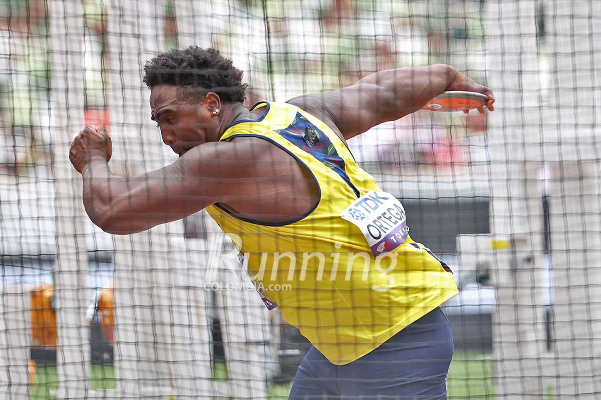 Mauricio Ortega lanzó 66,51 metros y destacó entre los mejores del mundo en disco