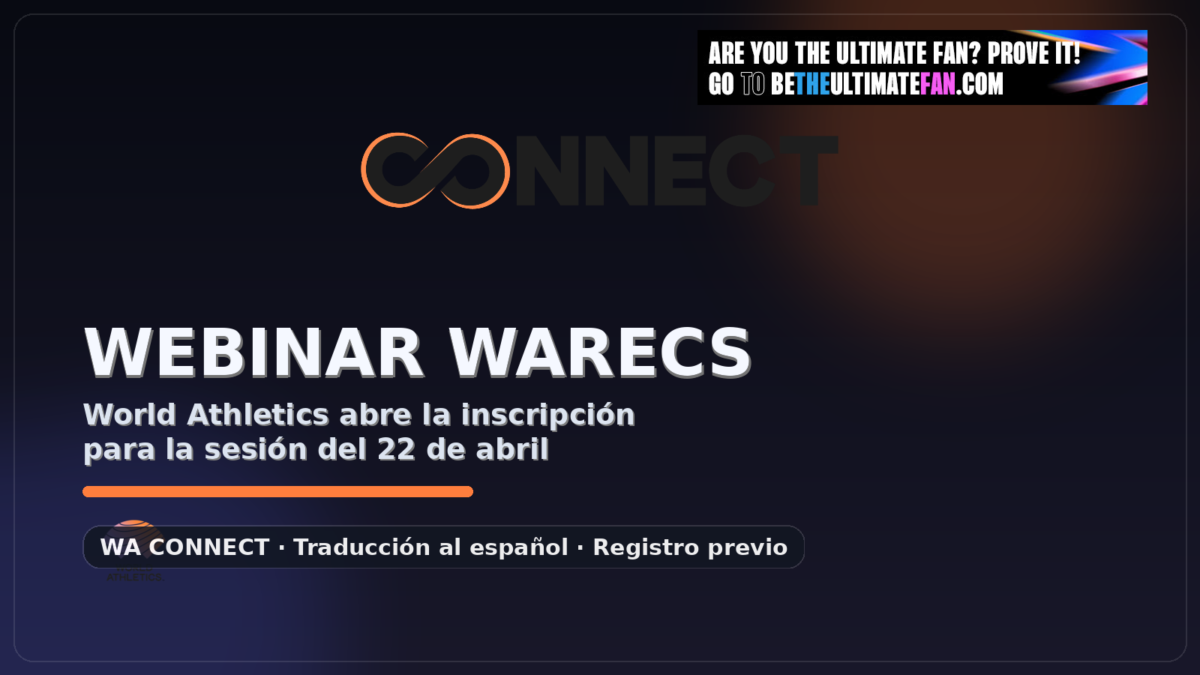 World Athletics invita a sumarse al webinar WARECS del 22 de abril